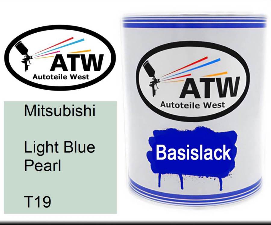 Mitsubishi, Light Blue Pearl, T19: 1L Lackdose, von ATW Autoteile West.